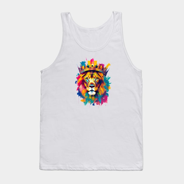 Colorful lion painting Tank Top by Dope_Design